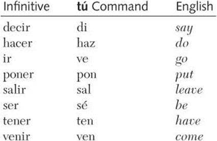 spanish commands irregular t form estar ser step subjunctive affirmative present grammar accelerated advanced level master take schoolbag language info