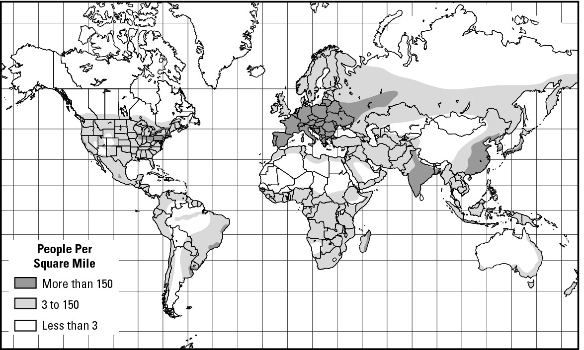 Figure 11-1: Global population geography.