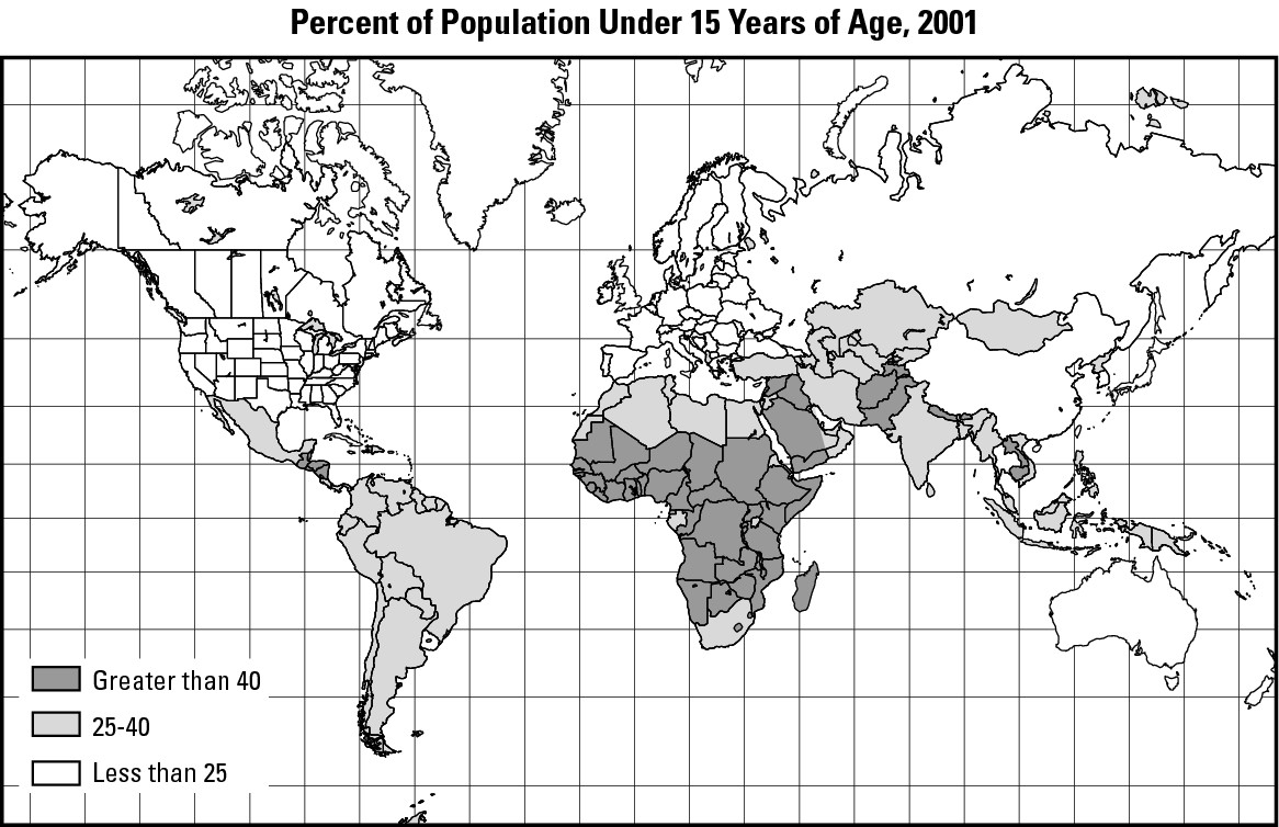 Figure 11-7: Percent of population under 15 years of age.