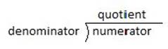 denominator into numerator