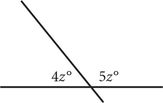 Angles measuring 4z degrees and 5z degrees form a straight line.