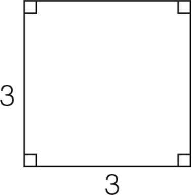 A square with sides equal to 3.