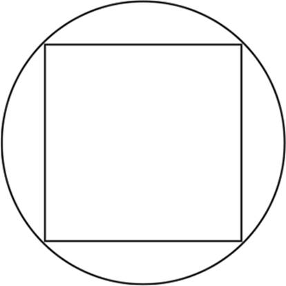 A square inscribed in a circle.